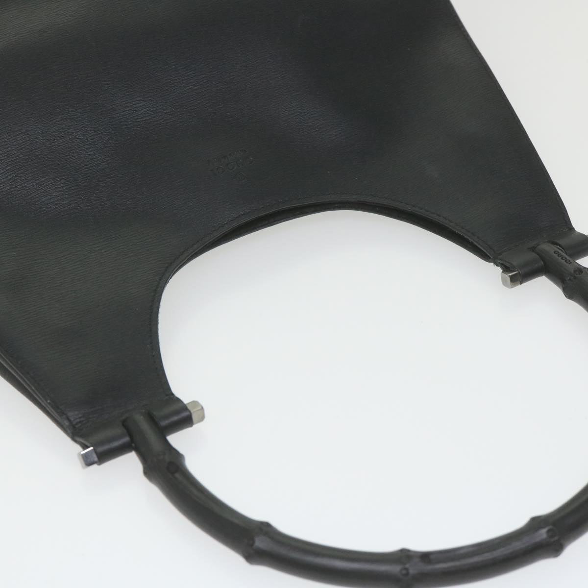 GUCCI Bamboo Shoulder Bag Leather Black ar10691