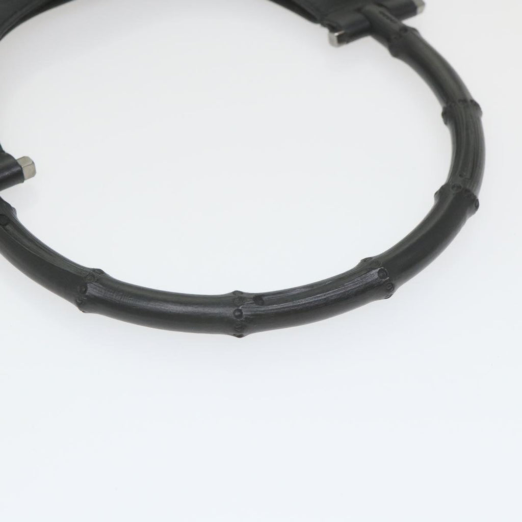 GUCCI Bamboo Shoulder Bag Leather Black ar10691