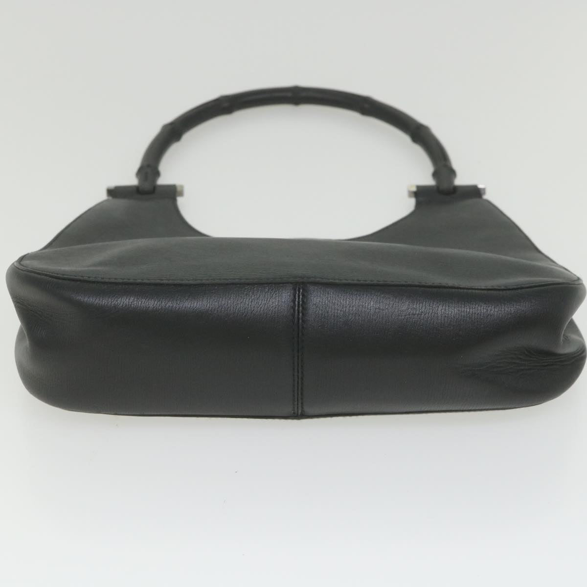 GUCCI Bamboo Shoulder Bag Leather Black ar10691