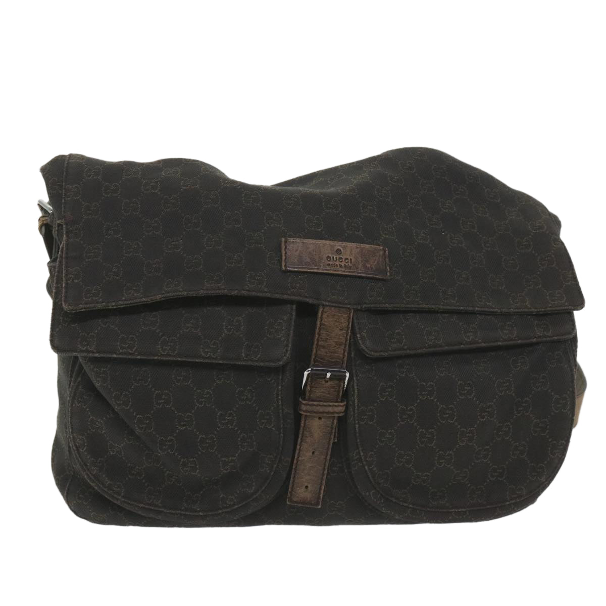 GUCCI GG Canvas Shoulder Bag Brown 101651 ar10778