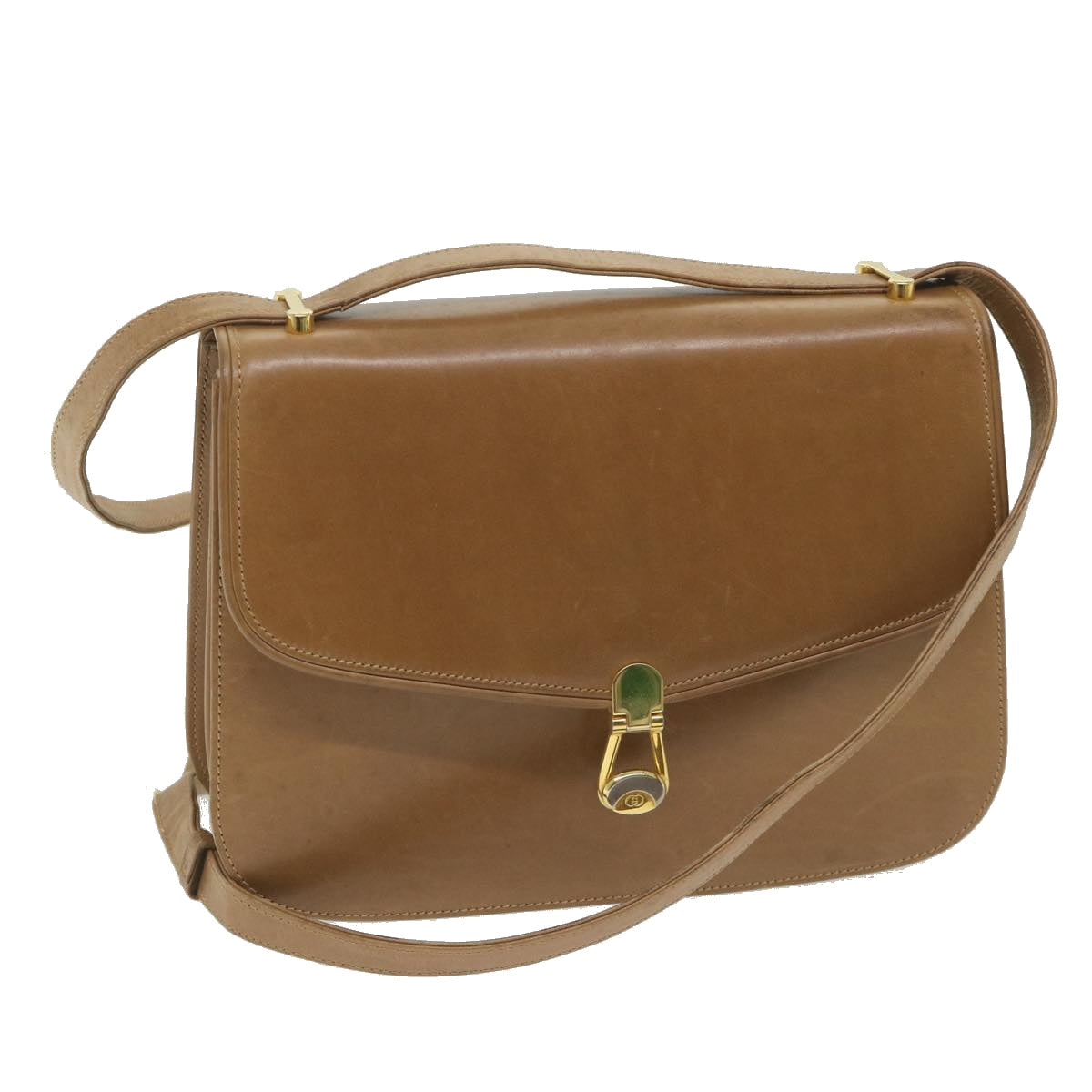 GUCCI Shoulder Bag Leather Brown ar10781