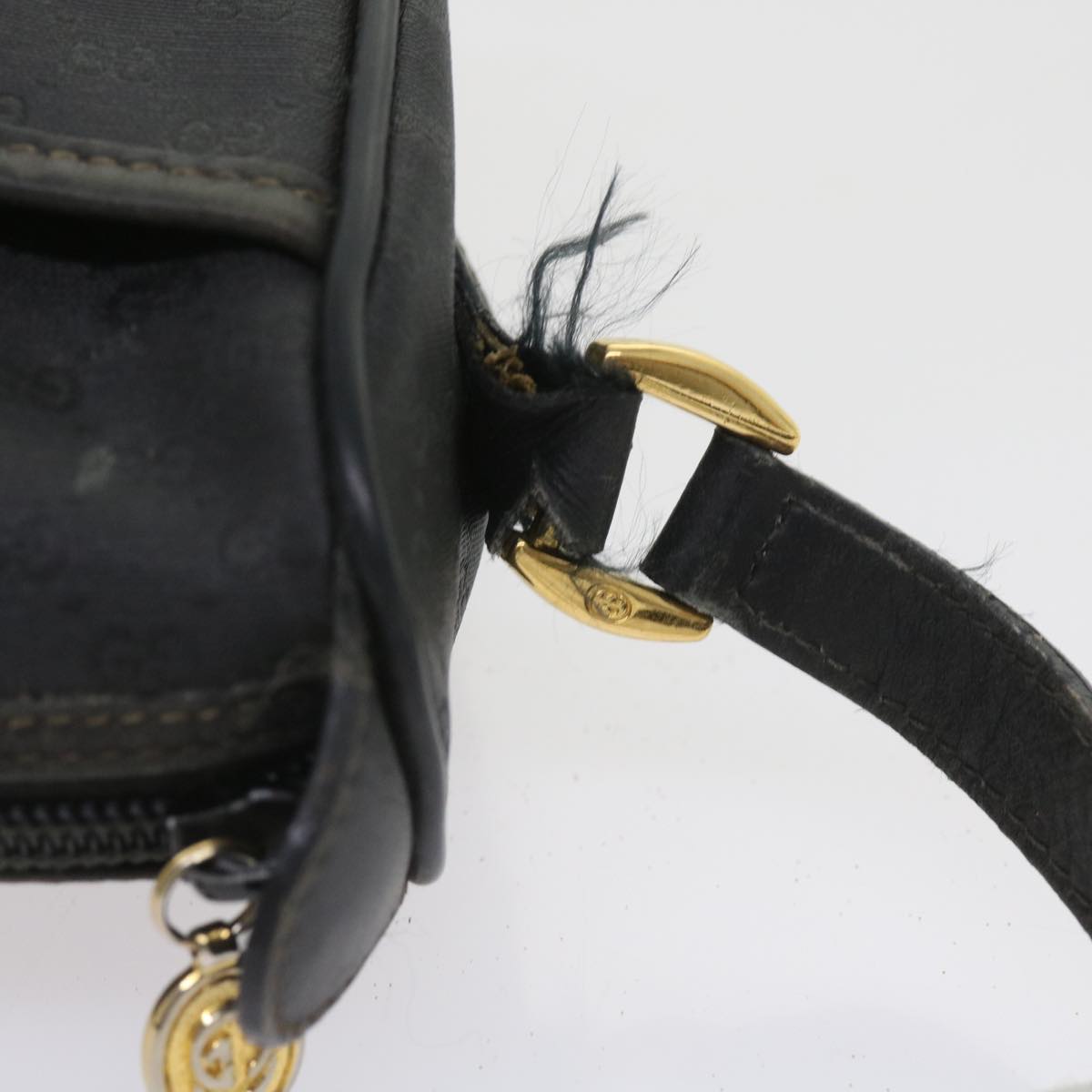 GUCCI Micro GG Canvas Web Sherry Line Bag Black 001 754 6177 ar10783