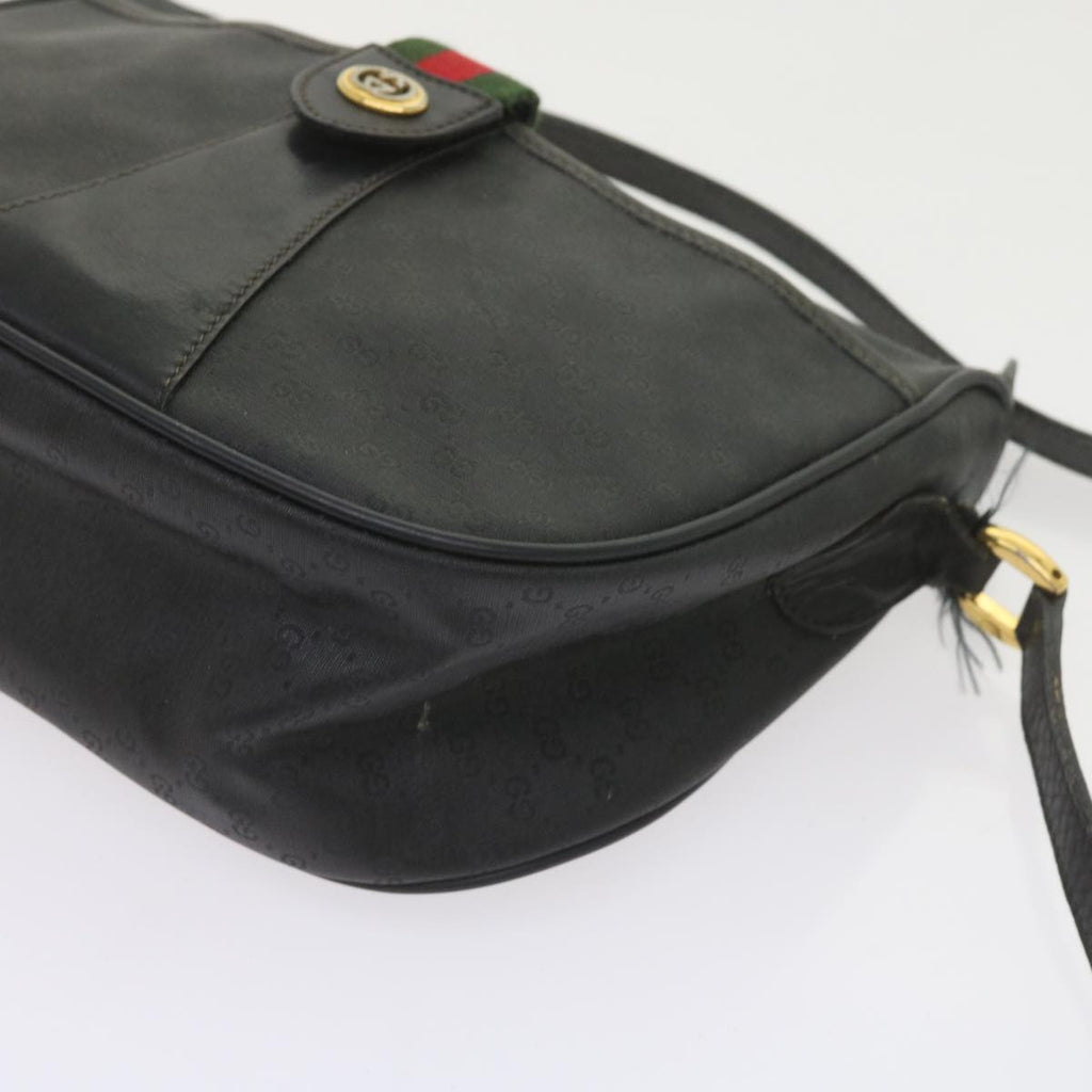 GUCCI Micro GG Canvas Web Sherry Line Bag Black 001 754 6177 ar10783