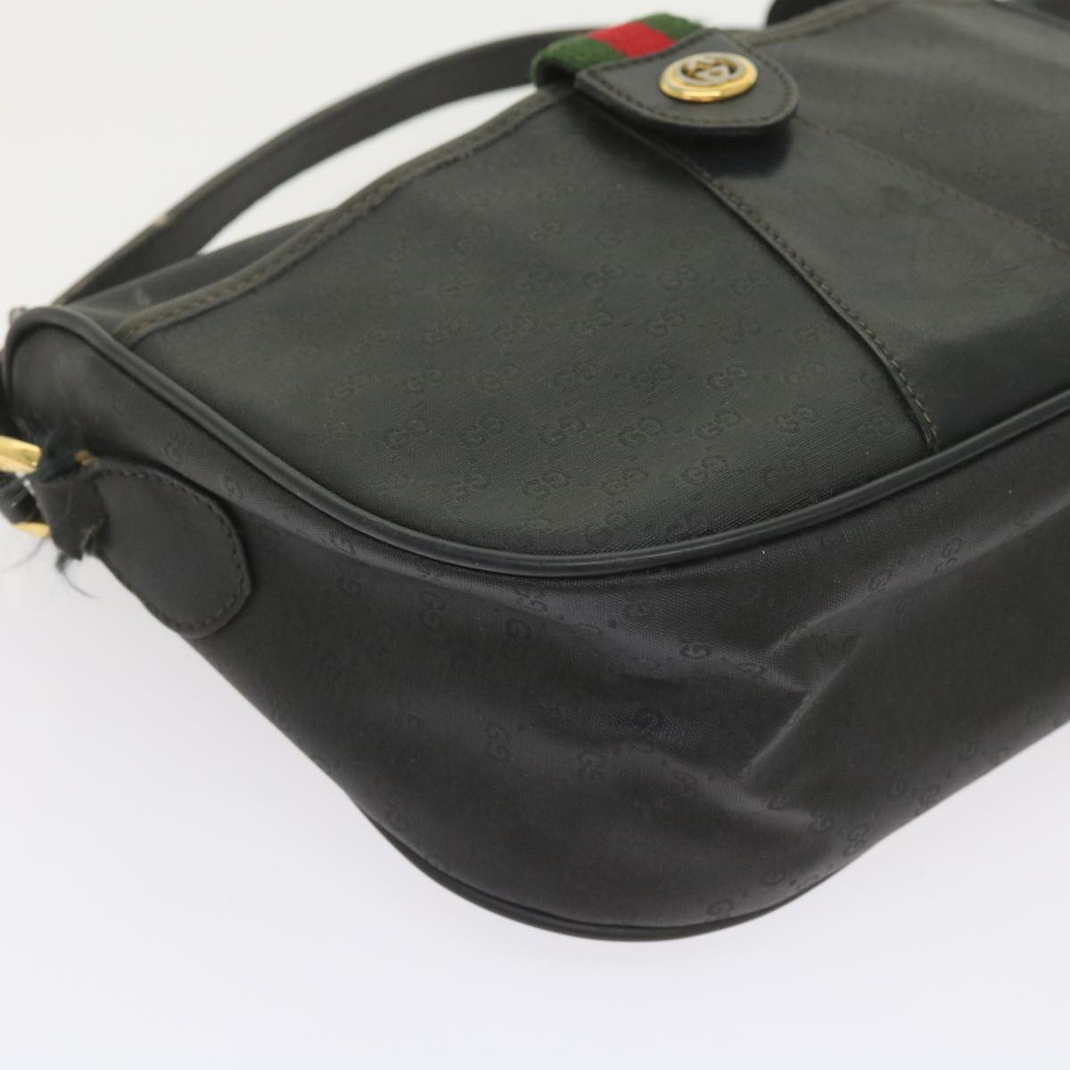 GUCCI Micro GG Canvas Web Sherry Line Bag Black 001 754 6177 ar10783