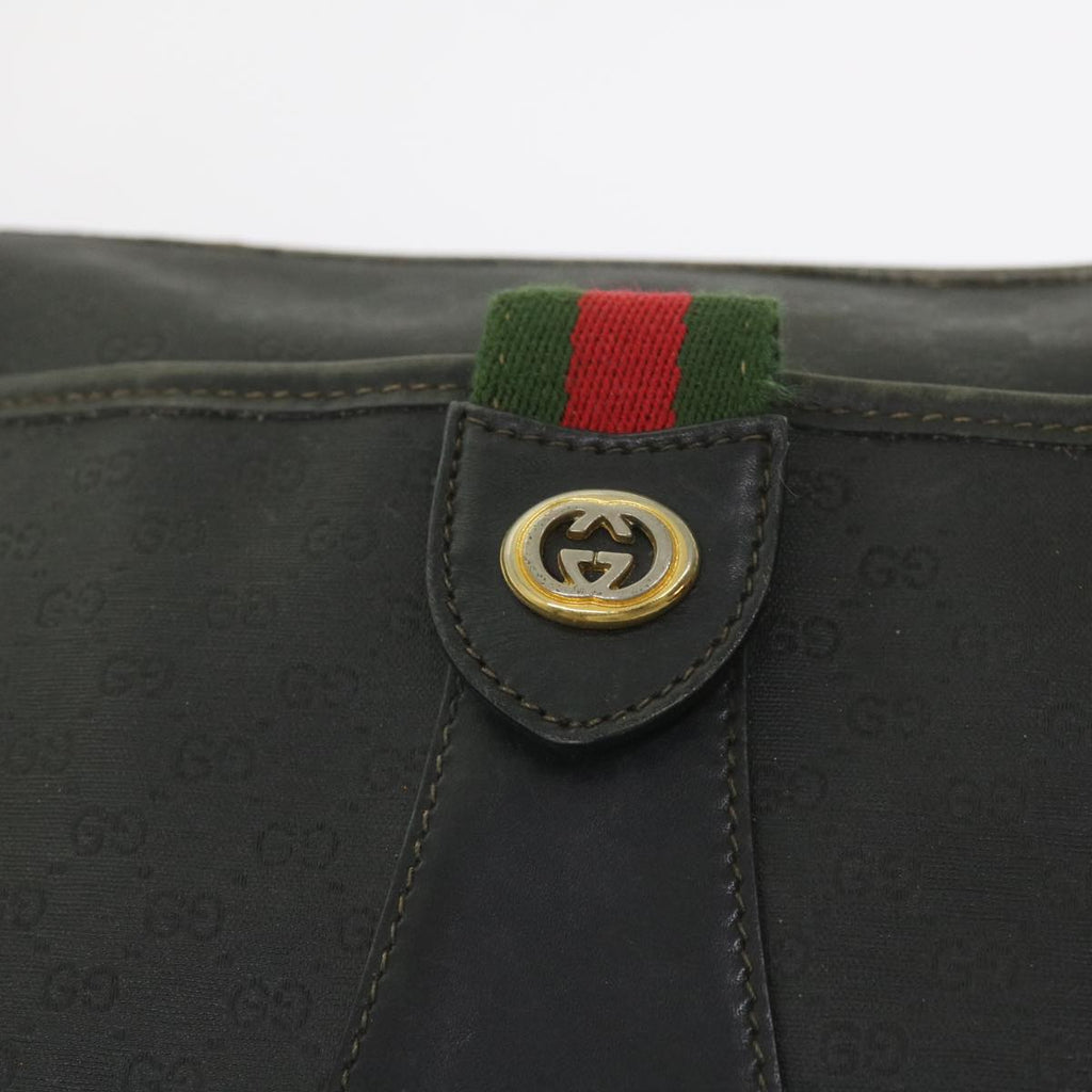 GUCCI Micro GG Canvas Web Sherry Line Bag Black 001 754 6177 ar10783