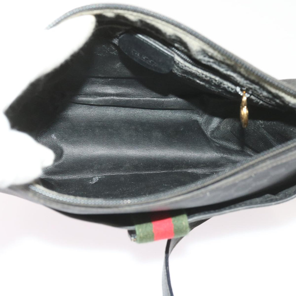 GUCCI Micro GG Canvas Web Sherry Line Bag Black 001 754 6177 ar10783