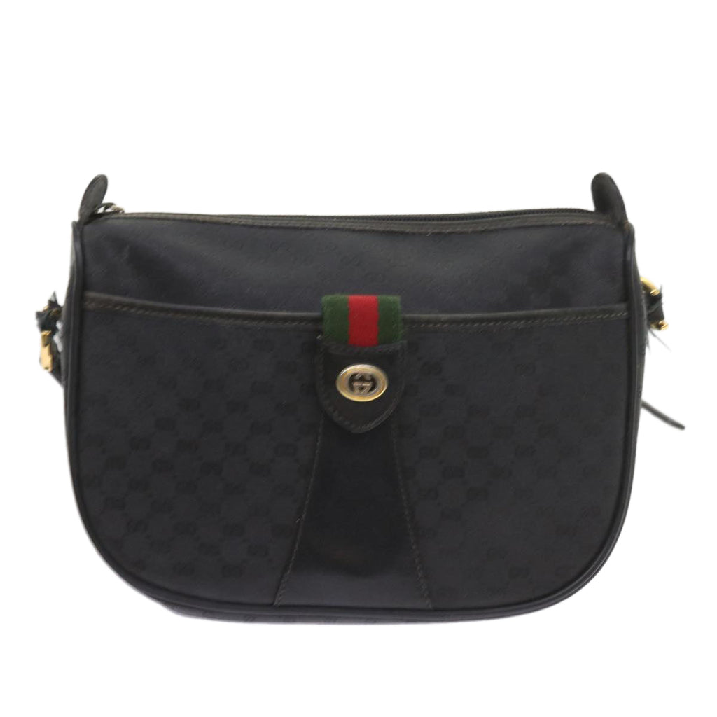 GUCCI Micro GG Canvas Web Sherry Line Bag Black 001 754 6177 ar10783