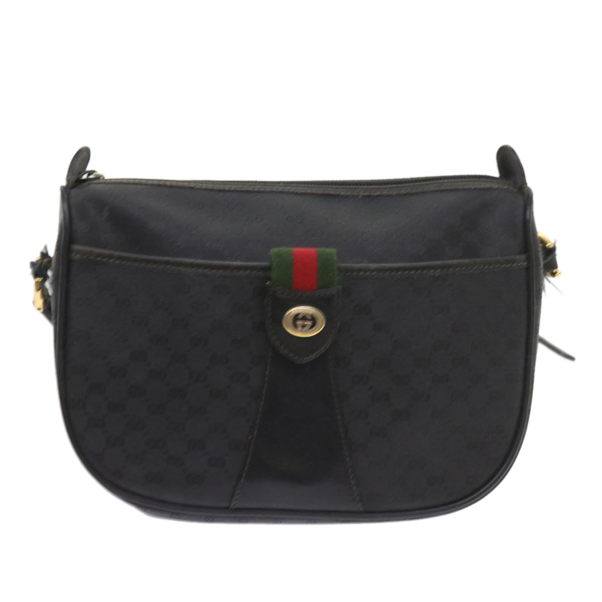 GUCCI Micro GG Canvas Web Sherry Line Bag Black 001 754 6177 ar10783