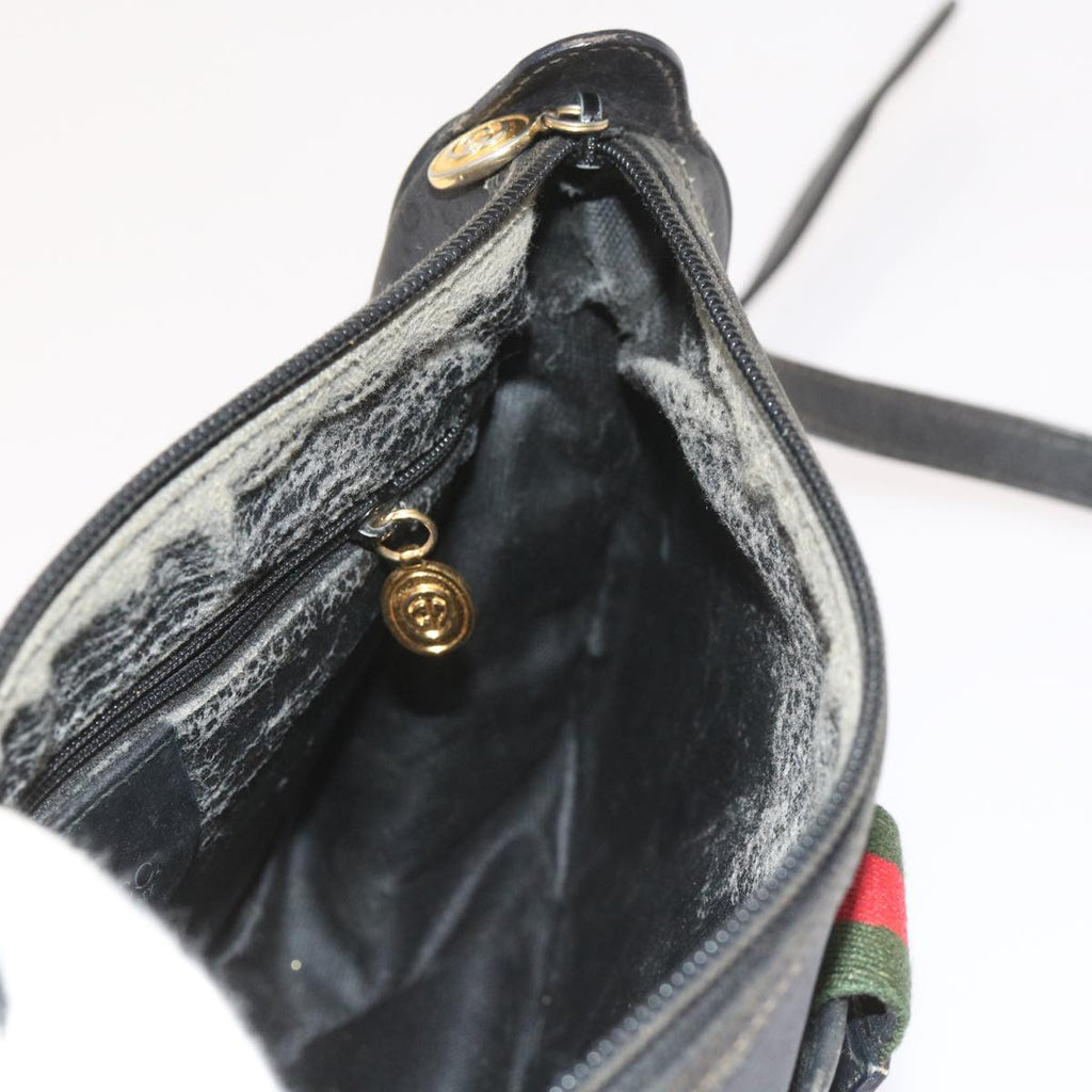 GUCCI Micro GG Canvas Web Sherry Line Bag Black 001 754 6177 ar10783
