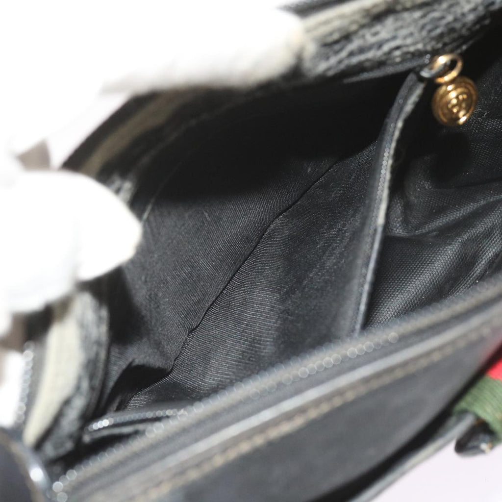 GUCCI Micro GG Canvas Web Sherry Line Bag Black 001 754 6177 ar10783