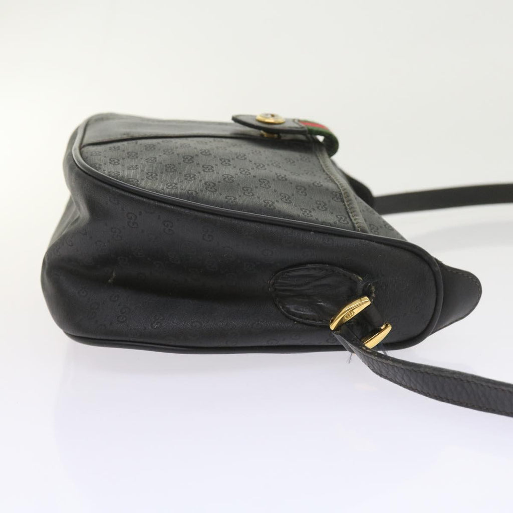 GUCCI Micro GG Canvas Web Sherry Line Bag Black 001 754 6177 ar10783