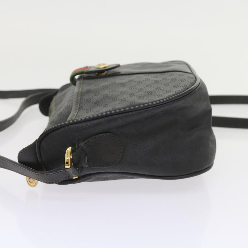 GUCCI Micro GG Canvas Web Sherry Line Bag Black 001 754 6177 ar10783