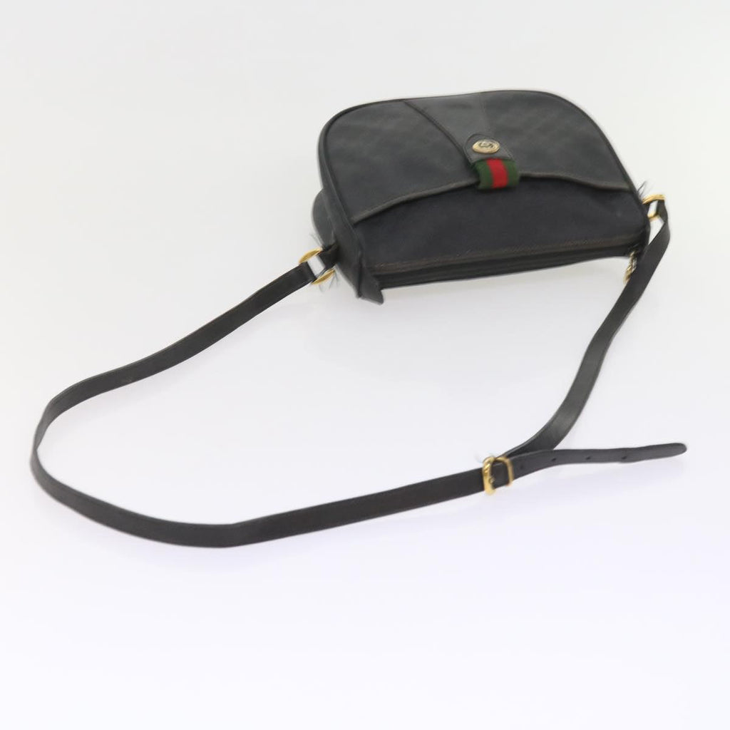 GUCCI Micro GG Canvas Web Sherry Line Bag Black 001 754 6177 ar10783