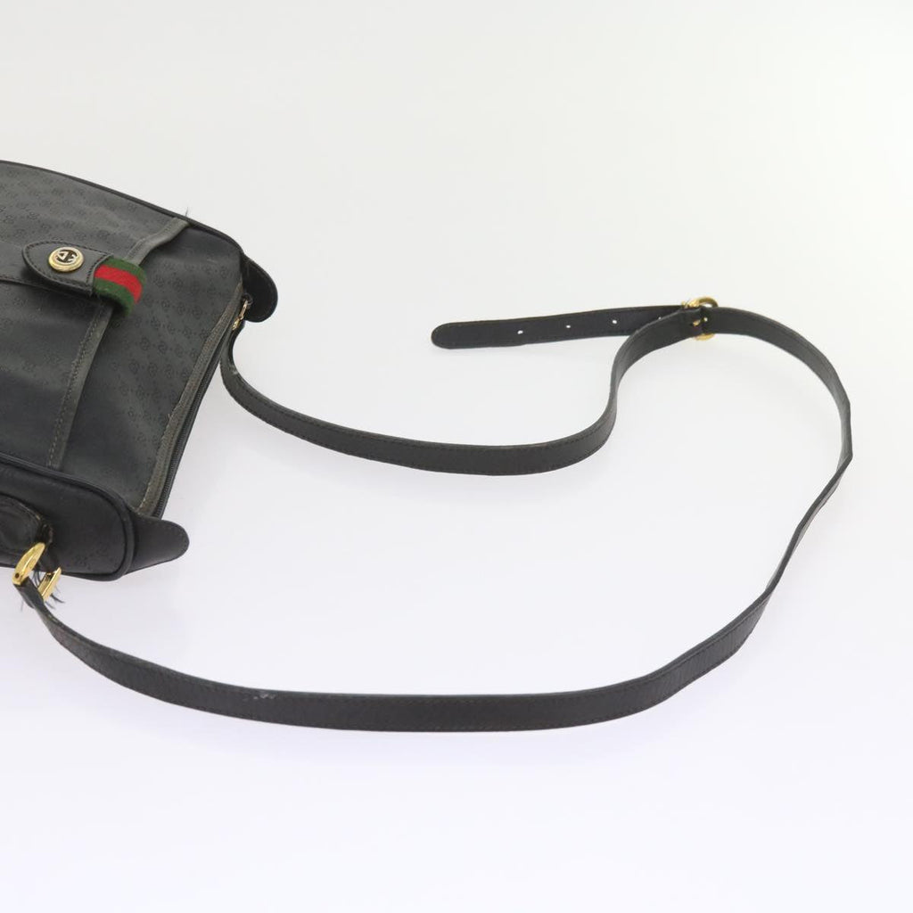 GUCCI Micro GG Canvas Web Sherry Line Bag Black 001 754 6177 ar10783