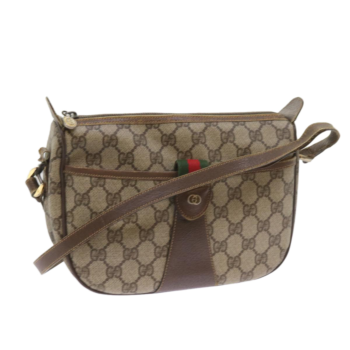 GUCCI GG Supreme Web Sherry Line Bag Beige Red 001 123 6177 023 ar10784