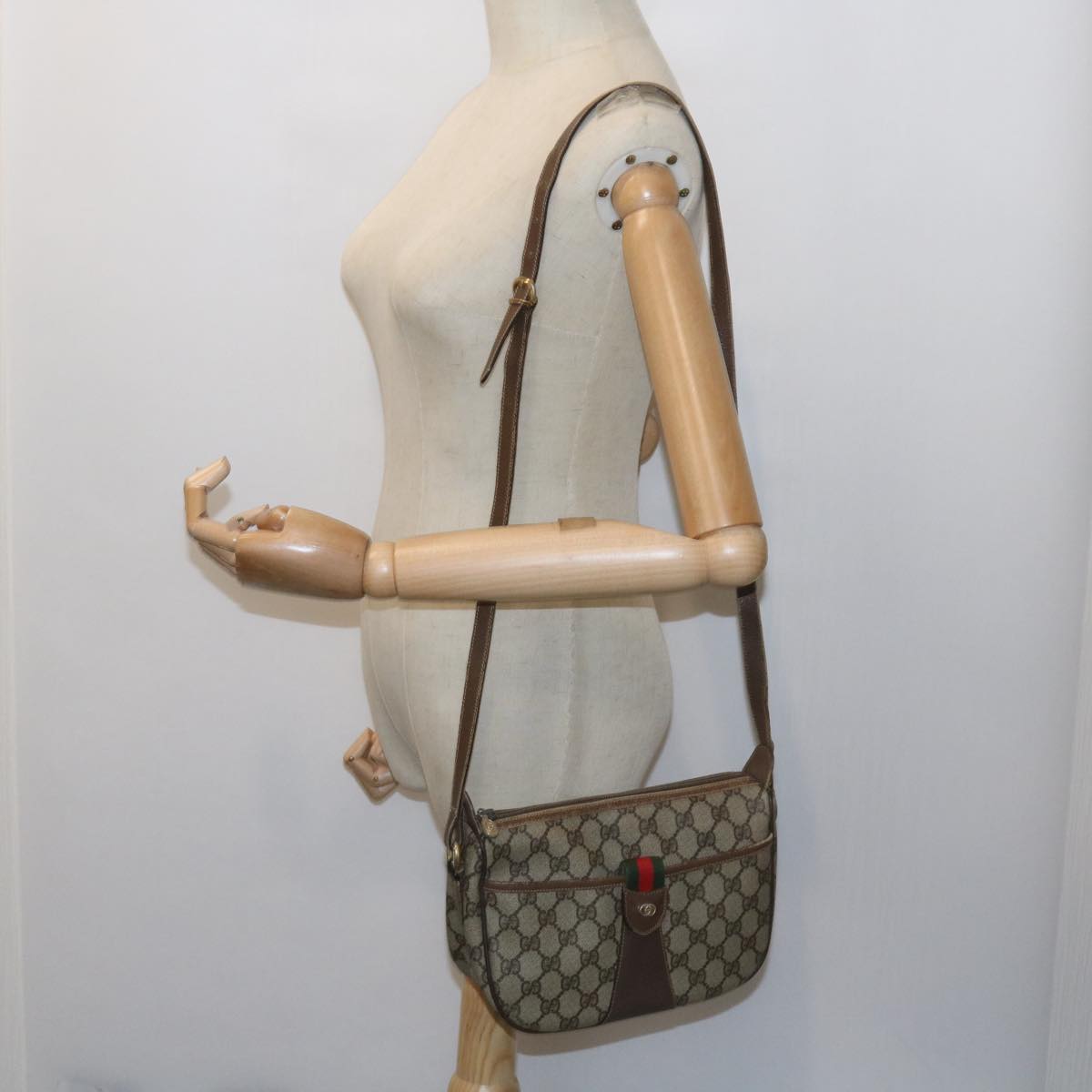 GUCCI GG Supreme Web Sherry Line Bag Beige Red 001 123 6177 023 ar10784