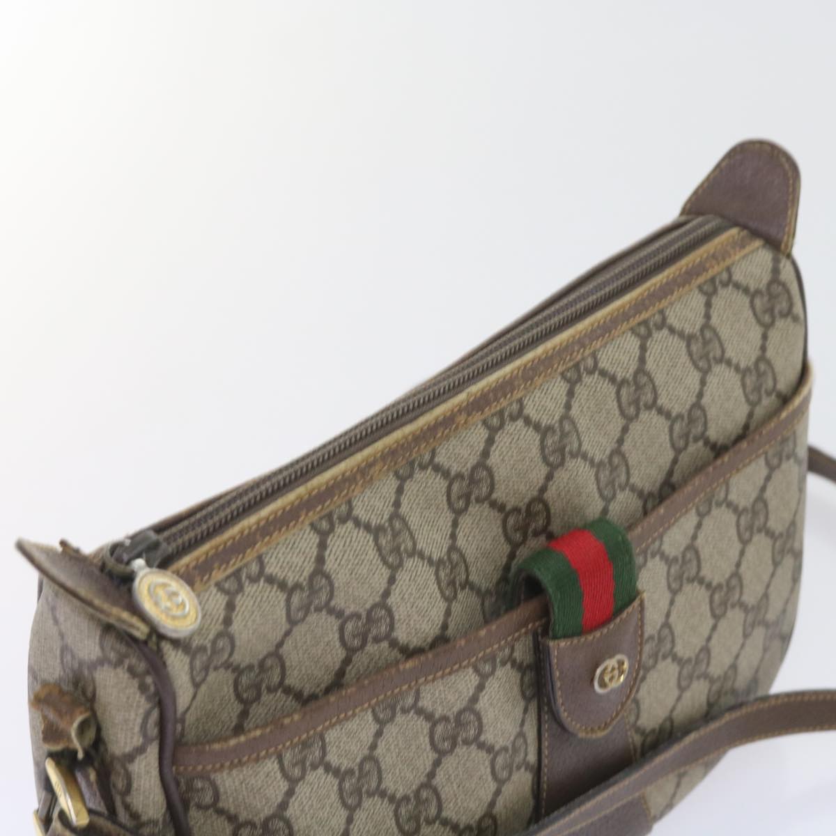 GUCCI GG Supreme Web Sherry Line Bag Beige Red 001 123 6177 023 ar10784