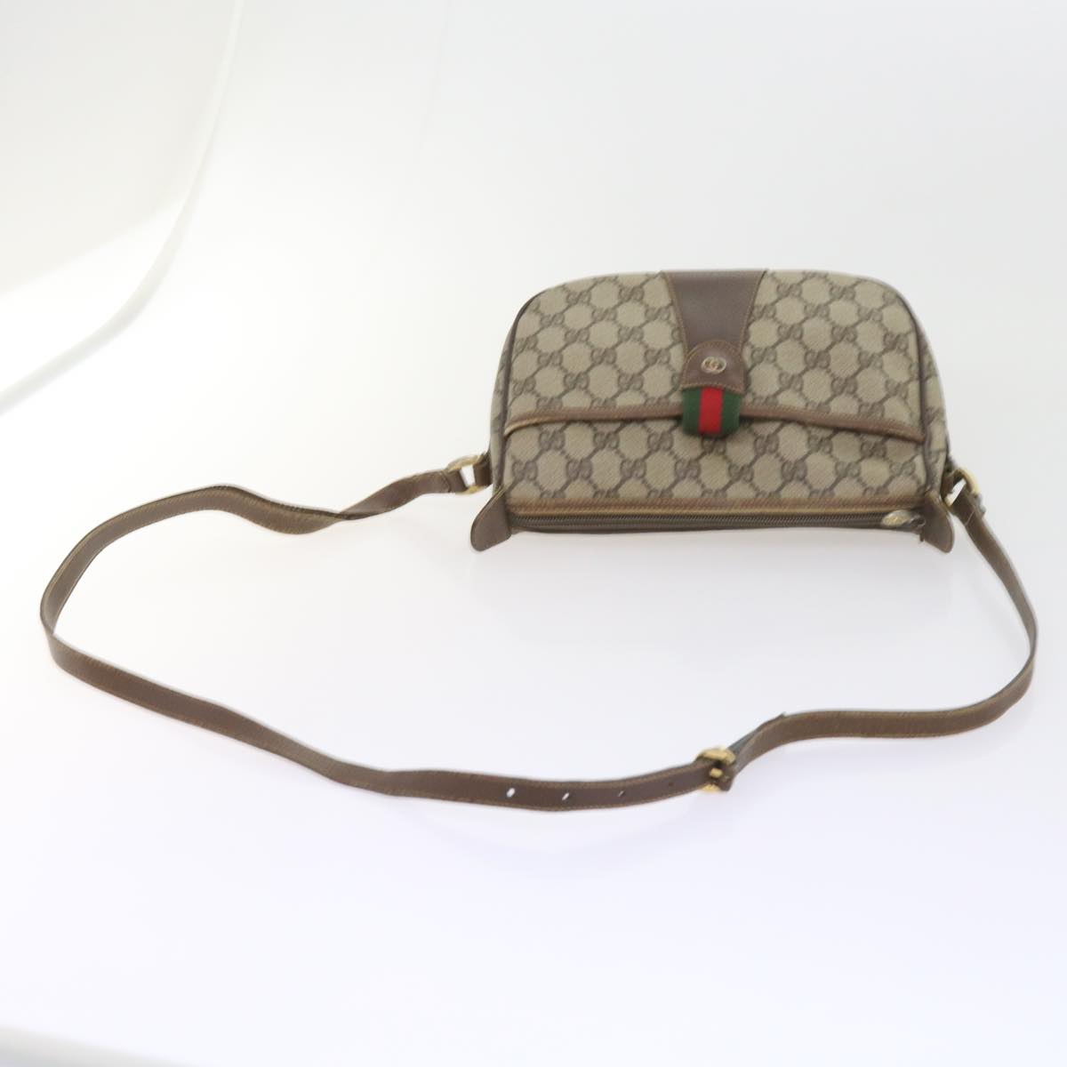 GUCCI GG Supreme Web Sherry Line Bag Beige Red 001 123 6177 023 ar10784