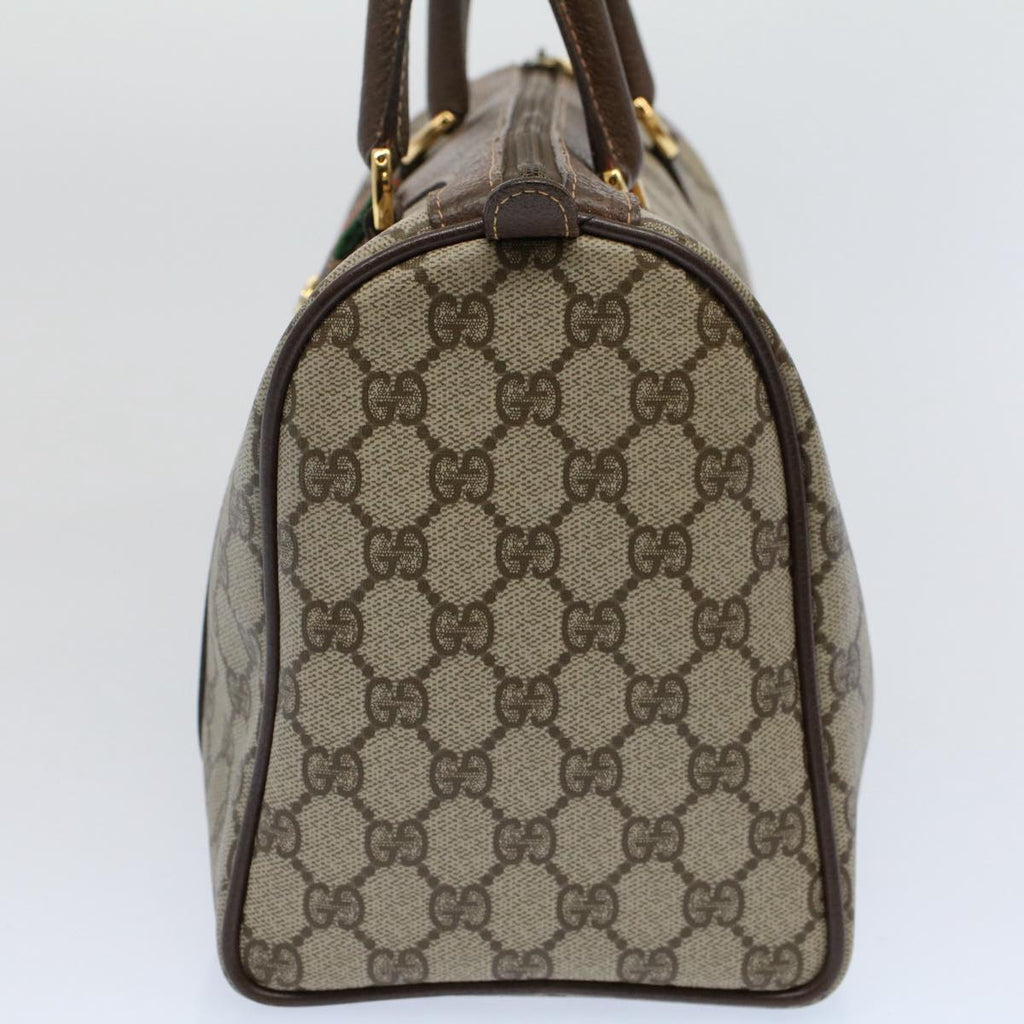 GUCCI GG Supreme Web Sherry Line Boston Bag Beige Red 40 02 007 ar10858