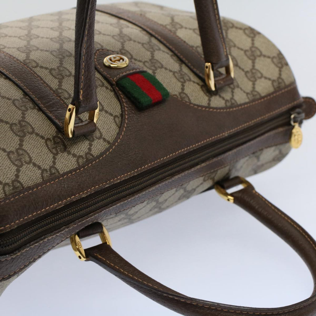 GUCCI GG Supreme Web Sherry Line Boston Bag Beige Red 40 02 007 ar10858