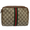 GUCCI GG Supreme Web Sherry Line Clutch Bag Beige Red Green 98 69 ar10859