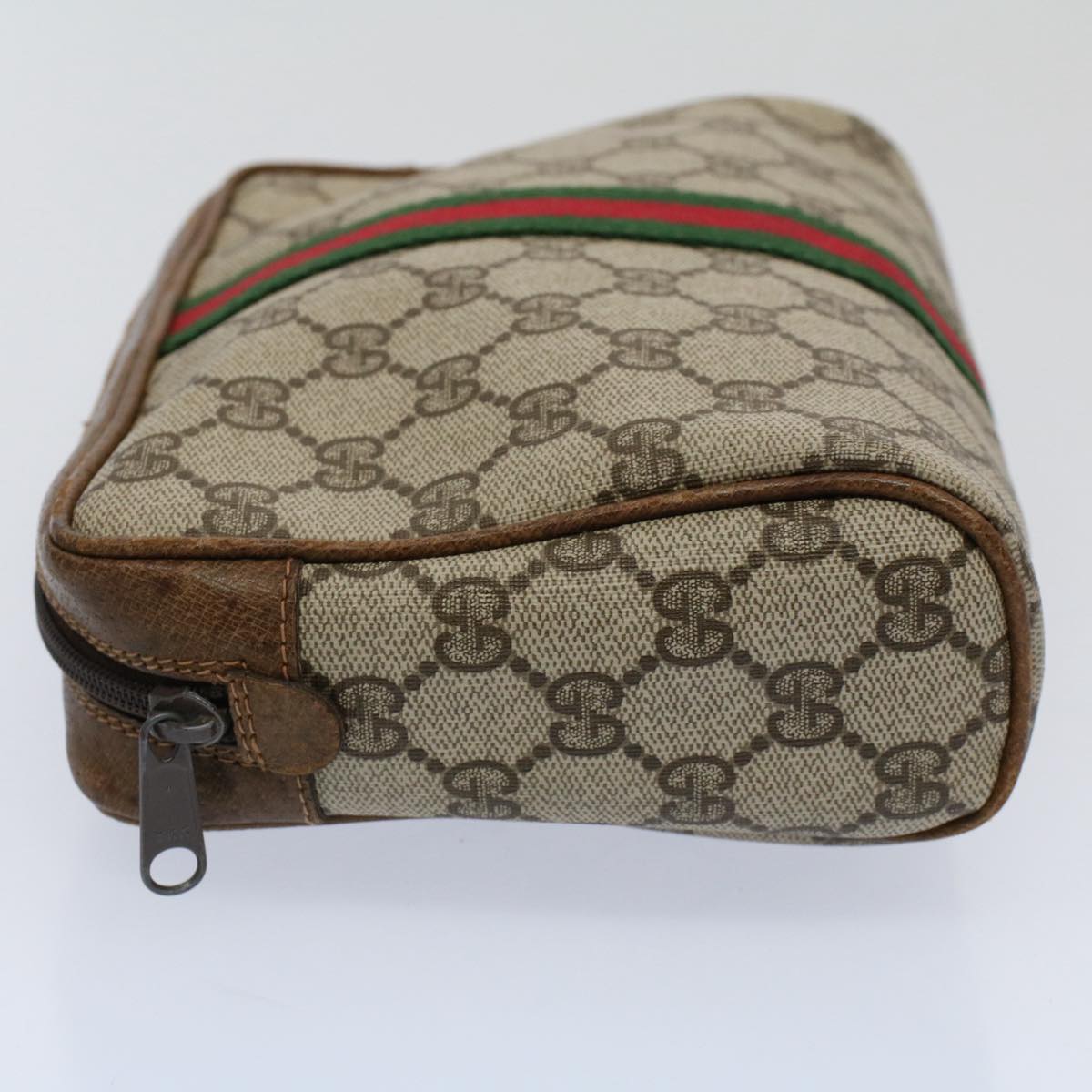 GUCCI GG Supreme Web Sherry Line Clutch Bag Beige Red Green 98 69 ar10859