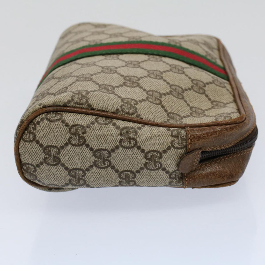 GUCCI GG Supreme Web Sherry Line Clutch Bag Beige Red Green 98 69 ar10859