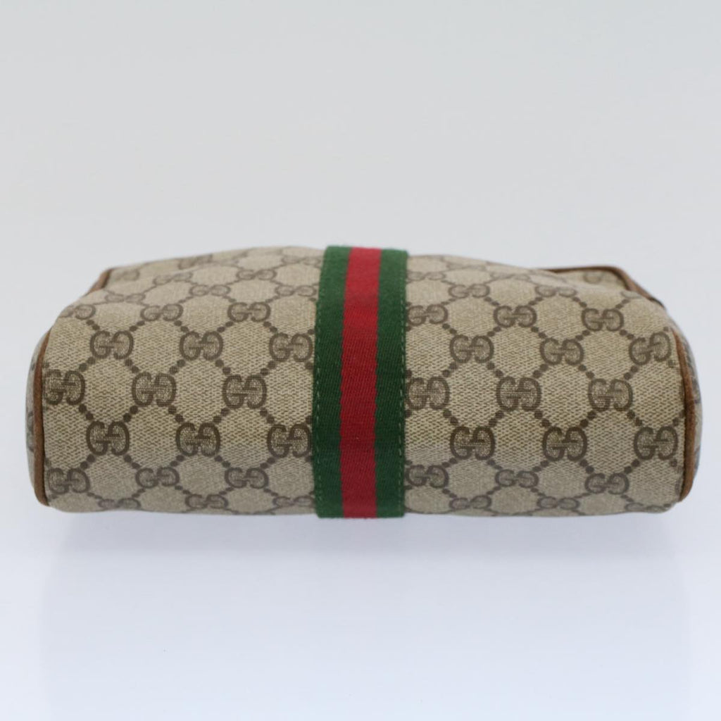 GUCCI GG Supreme Web Sherry Line Clutch Bag Beige Red Green 98 69 ar10859