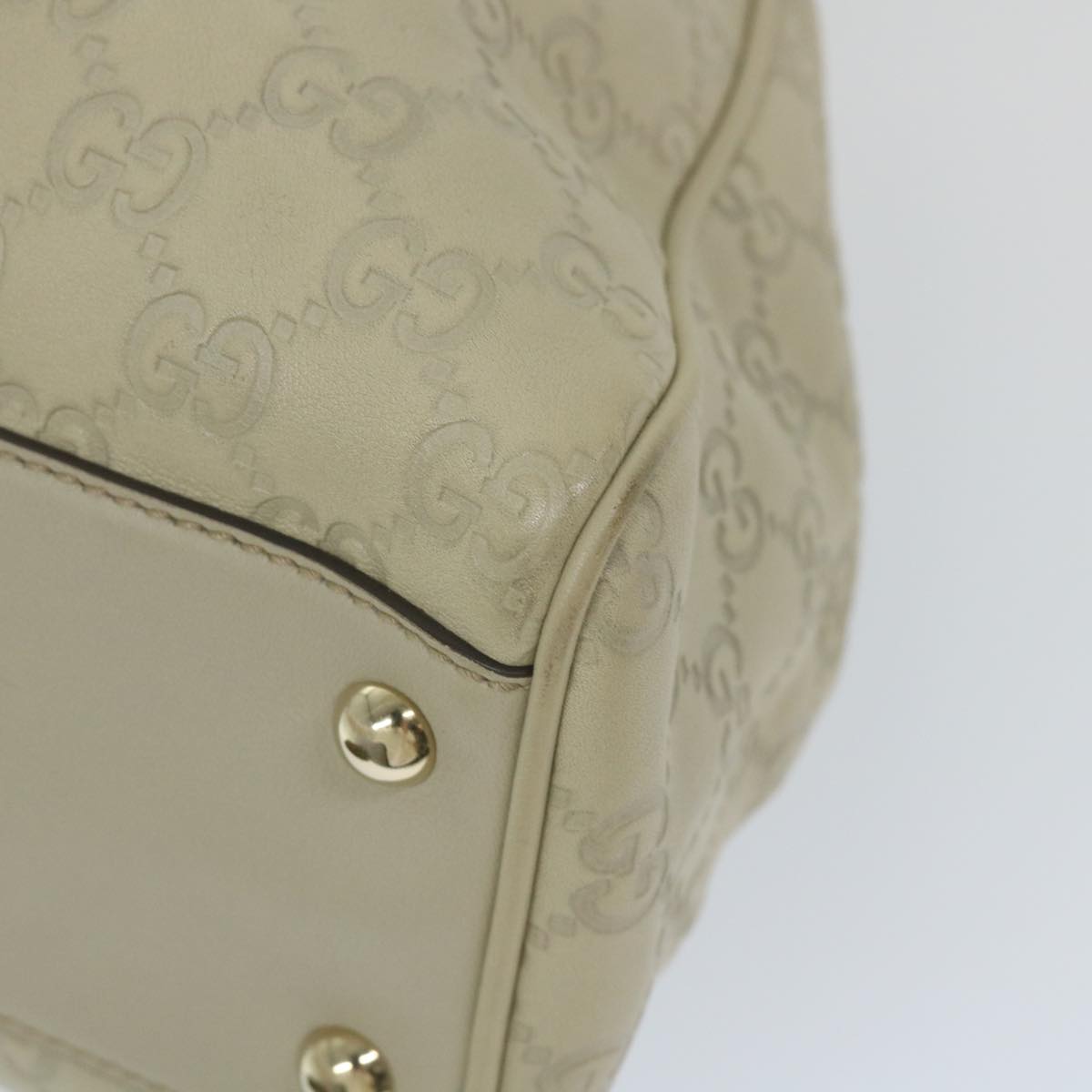GUCCI GG Canvas Guccissima Shoulder Bag White 170582 ar10868