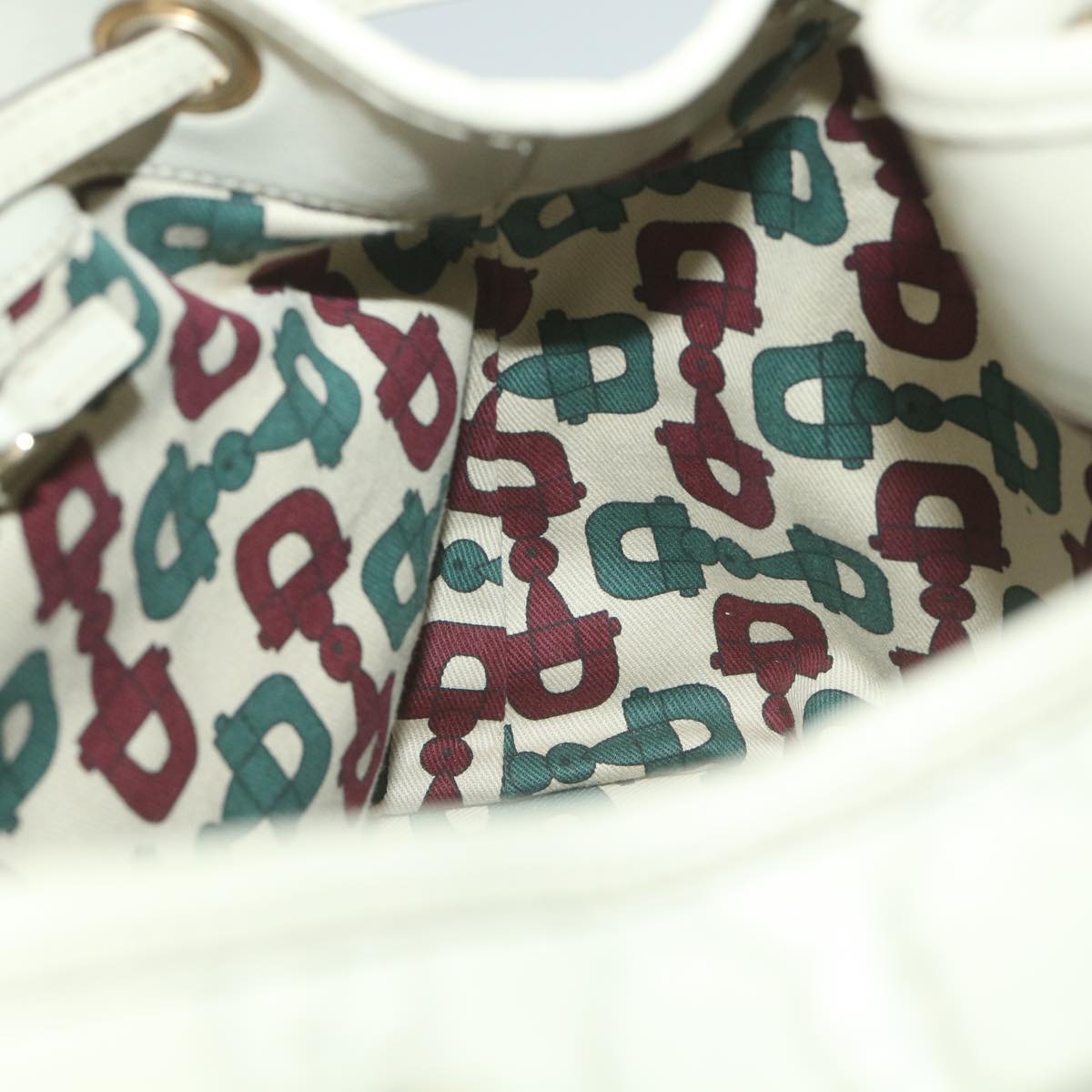 GUCCI GG Canvas Guccissima Shoulder Bag White 170582 ar10868