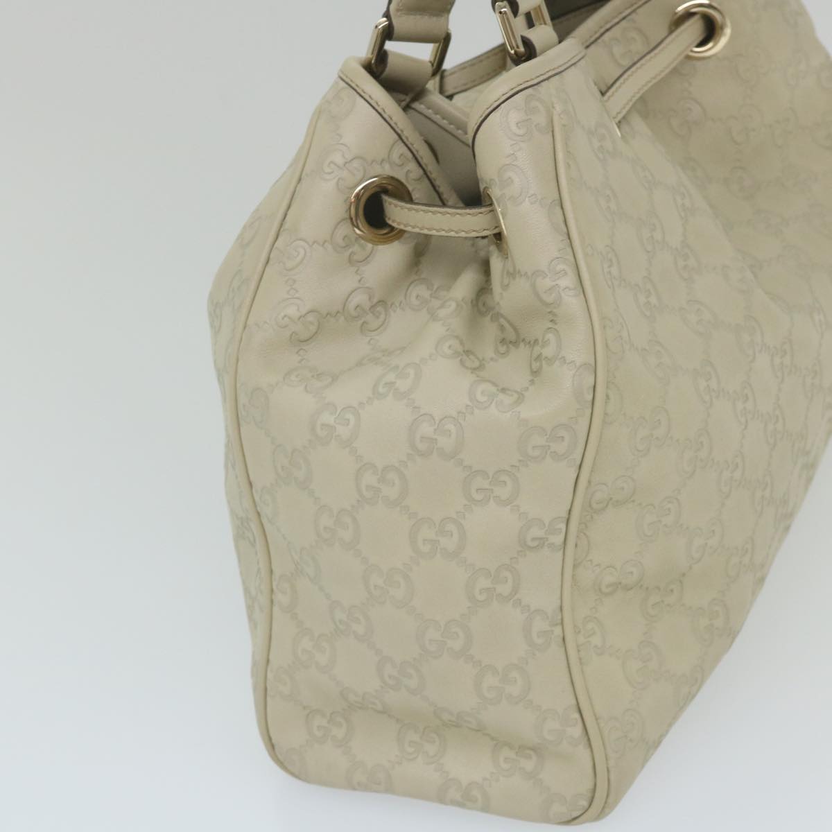 GUCCI GG Canvas Guccissima Shoulder Bag White 170582 ar10868