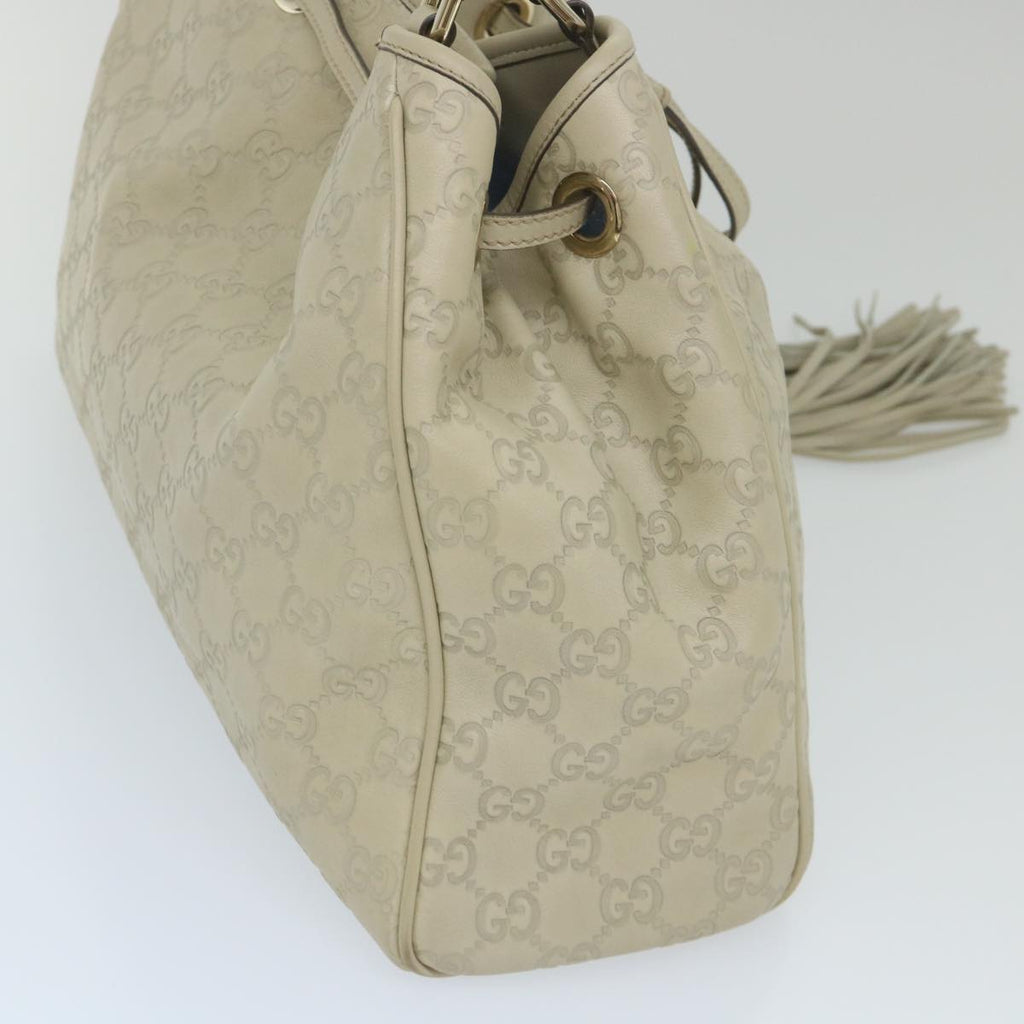 GUCCI GG Canvas Guccissima Shoulder Bag White 170582 ar10868