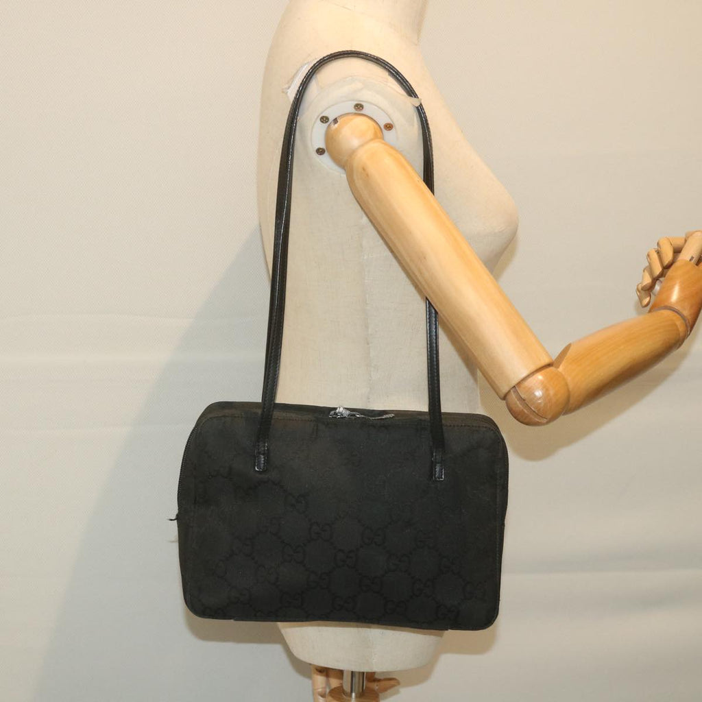 GUCCI GG Canvas Shoulder Bag Black 001 2058 ar10869