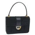 GUCCI Hand Bag Suede Navy ar10880
