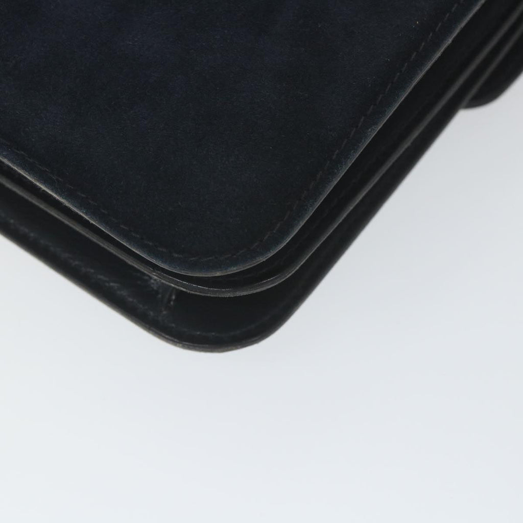 GUCCI Hand Bag Suede Navy ar10880