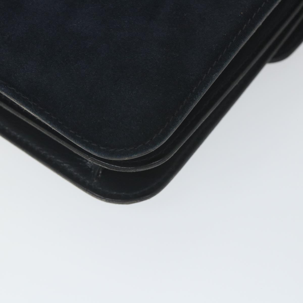 GUCCI Hand Bag Suede Navy ar10880
