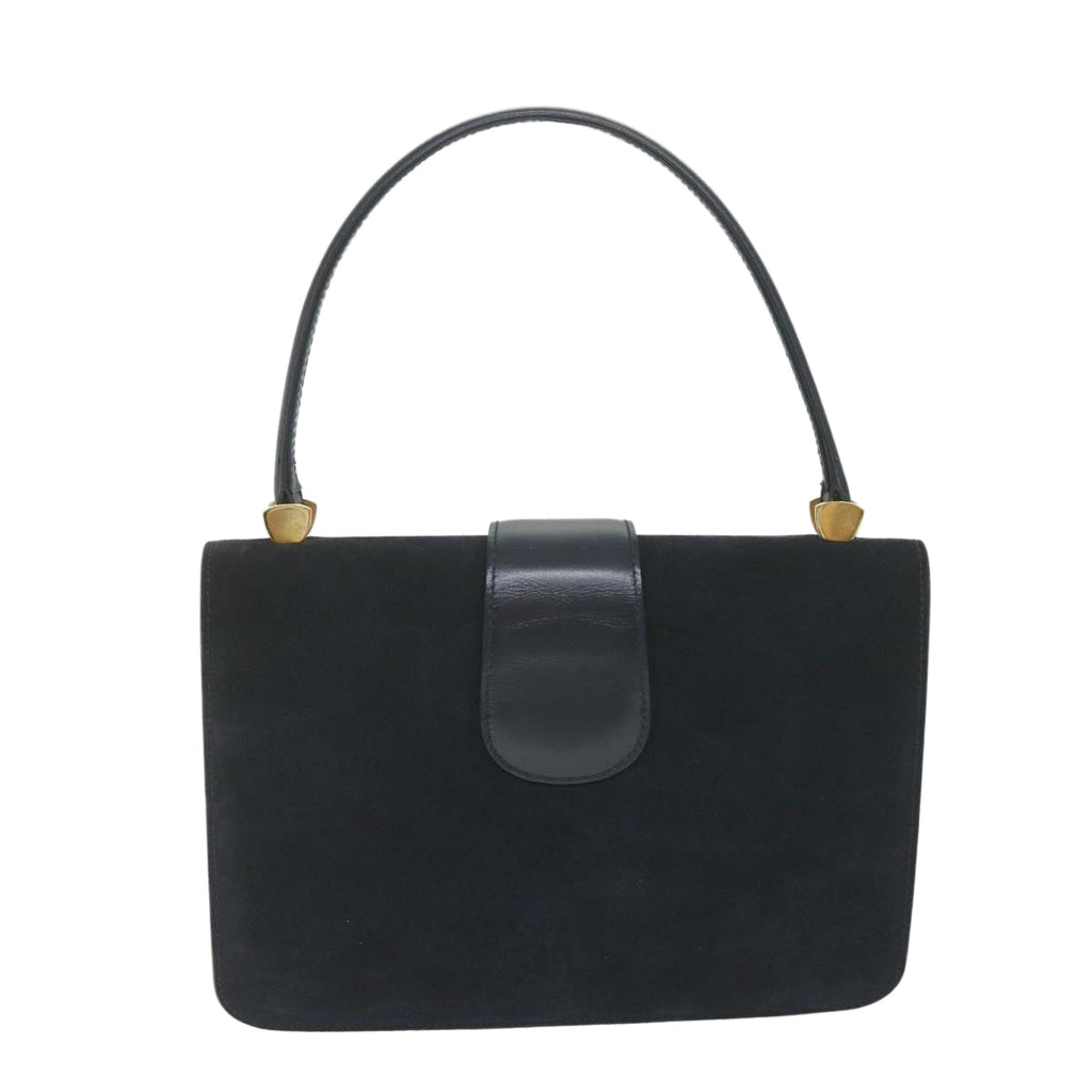 GUCCI Hand Bag Suede Navy ar10880