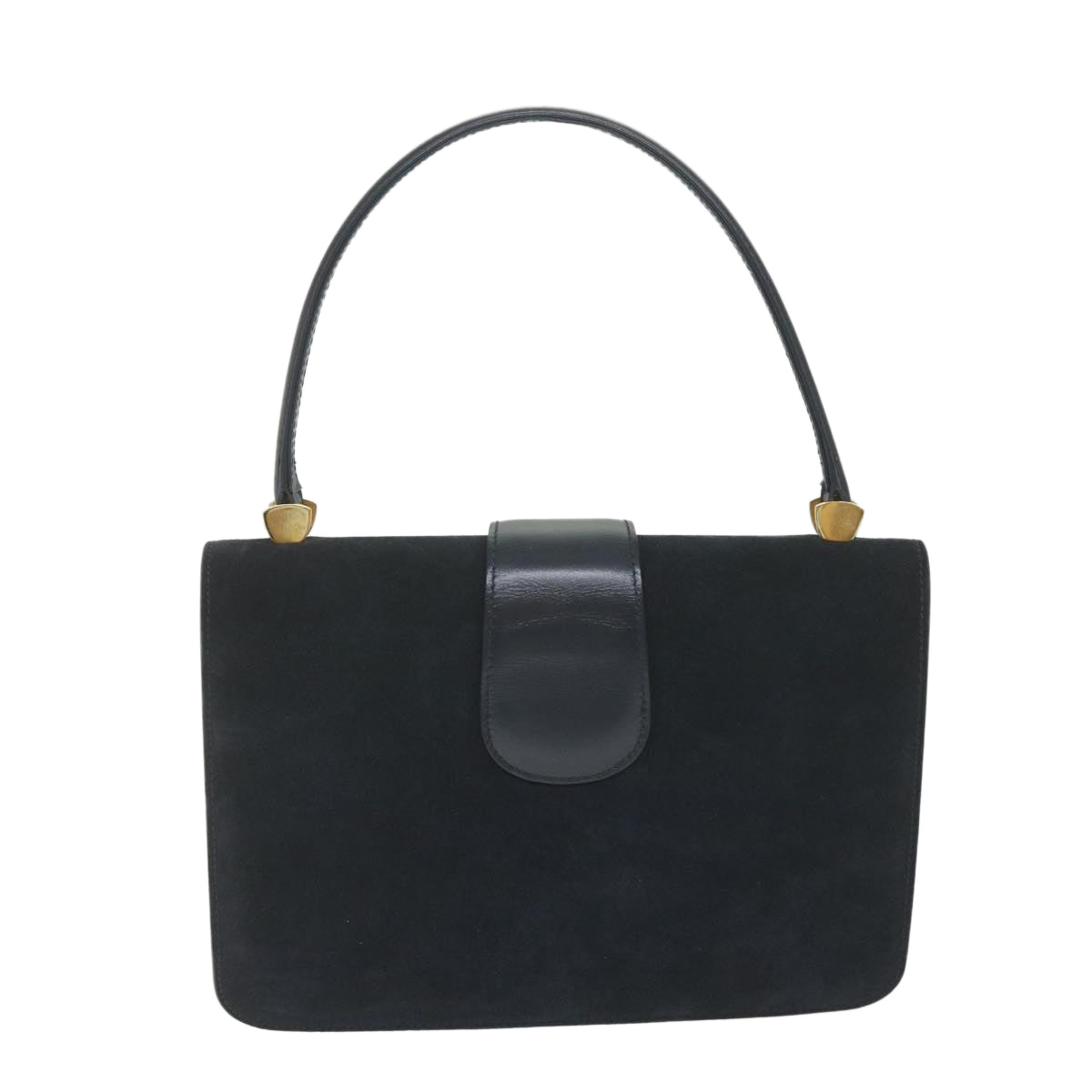 GUCCI Hand Bag Suede Navy ar10880