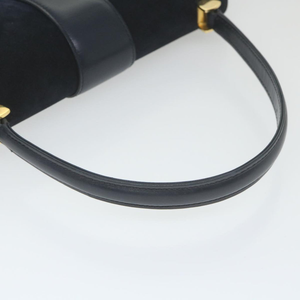 GUCCI Hand Bag Suede Navy ar10880