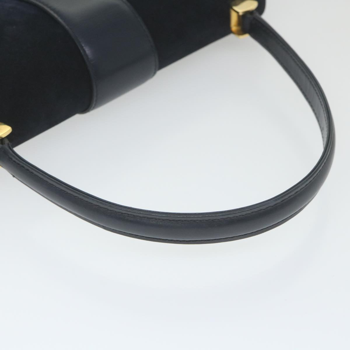 GUCCI Hand Bag Suede Navy ar10880