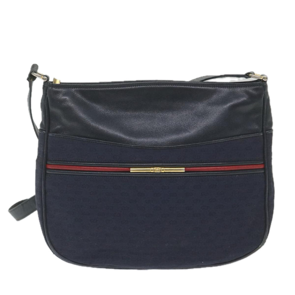 GUCCI Micro GG Canvas Shoulder Bag Navy Red ar10882
