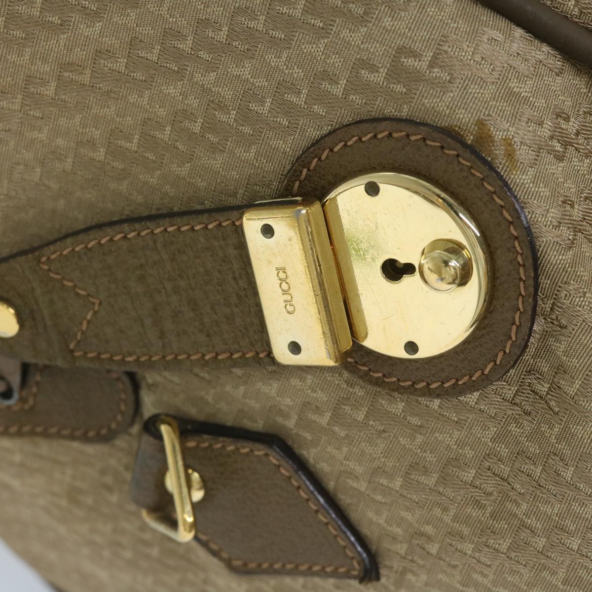 GUCCI Boston Bag Canvas Beige 012 123 3604 ar10892