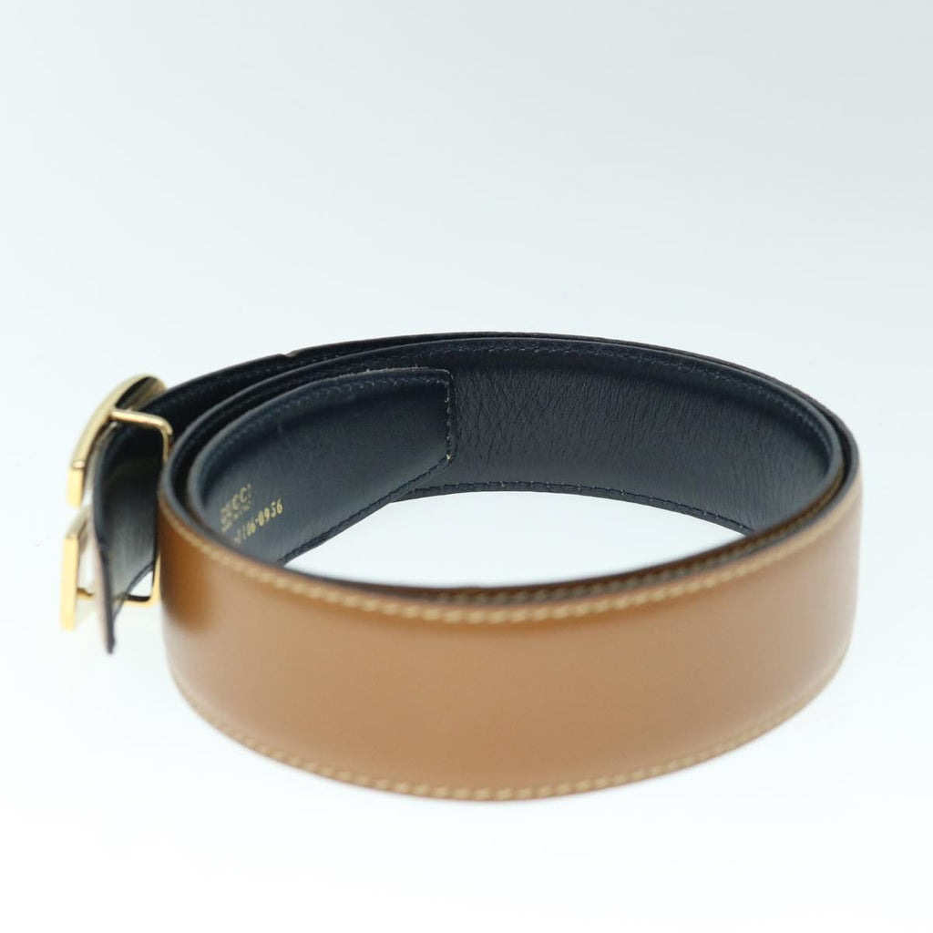 GUCCI Belt Leather 29.1""-31.1"" Brown ar10893