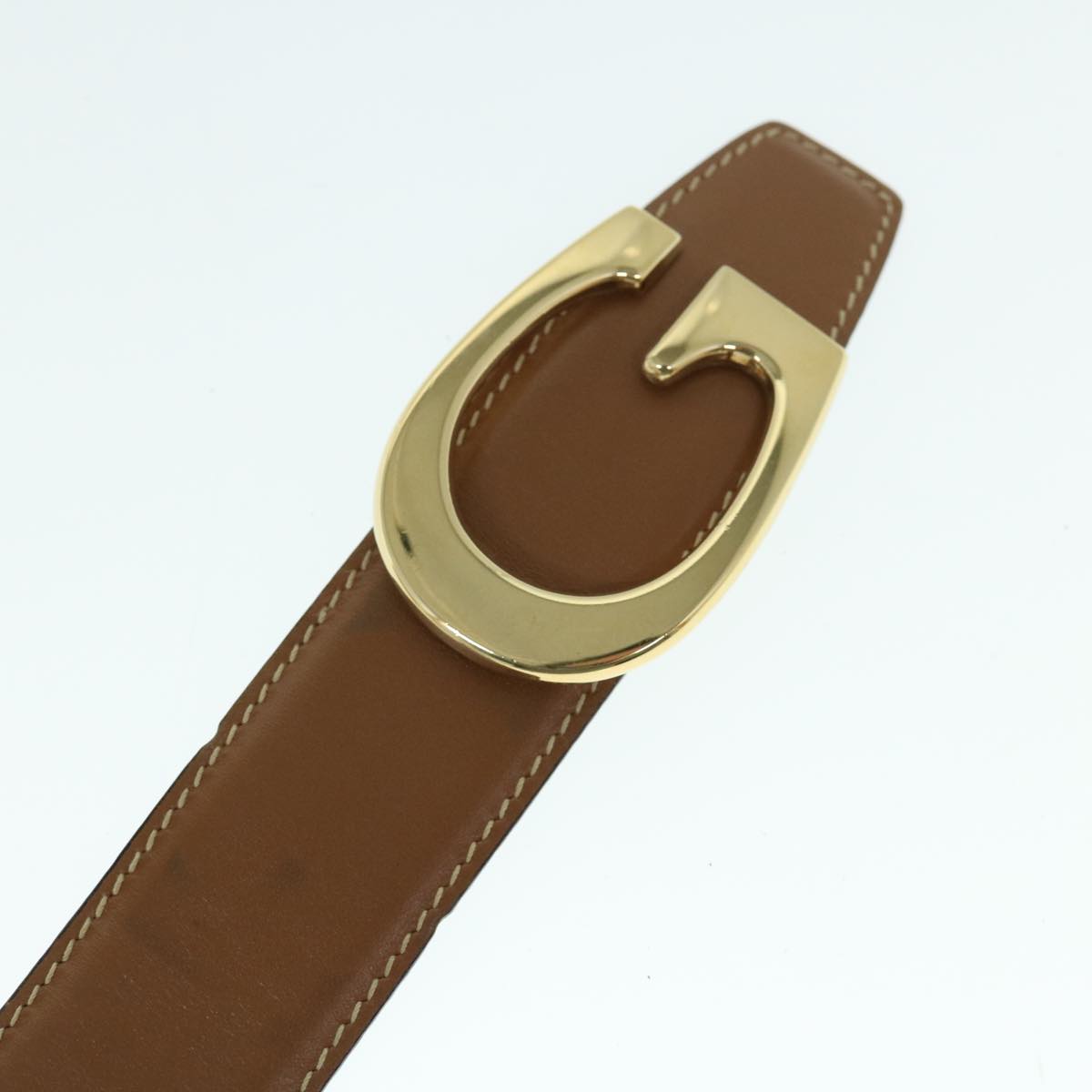 GUCCI Belt Leather 29.1""-31.1"" Brown ar10893