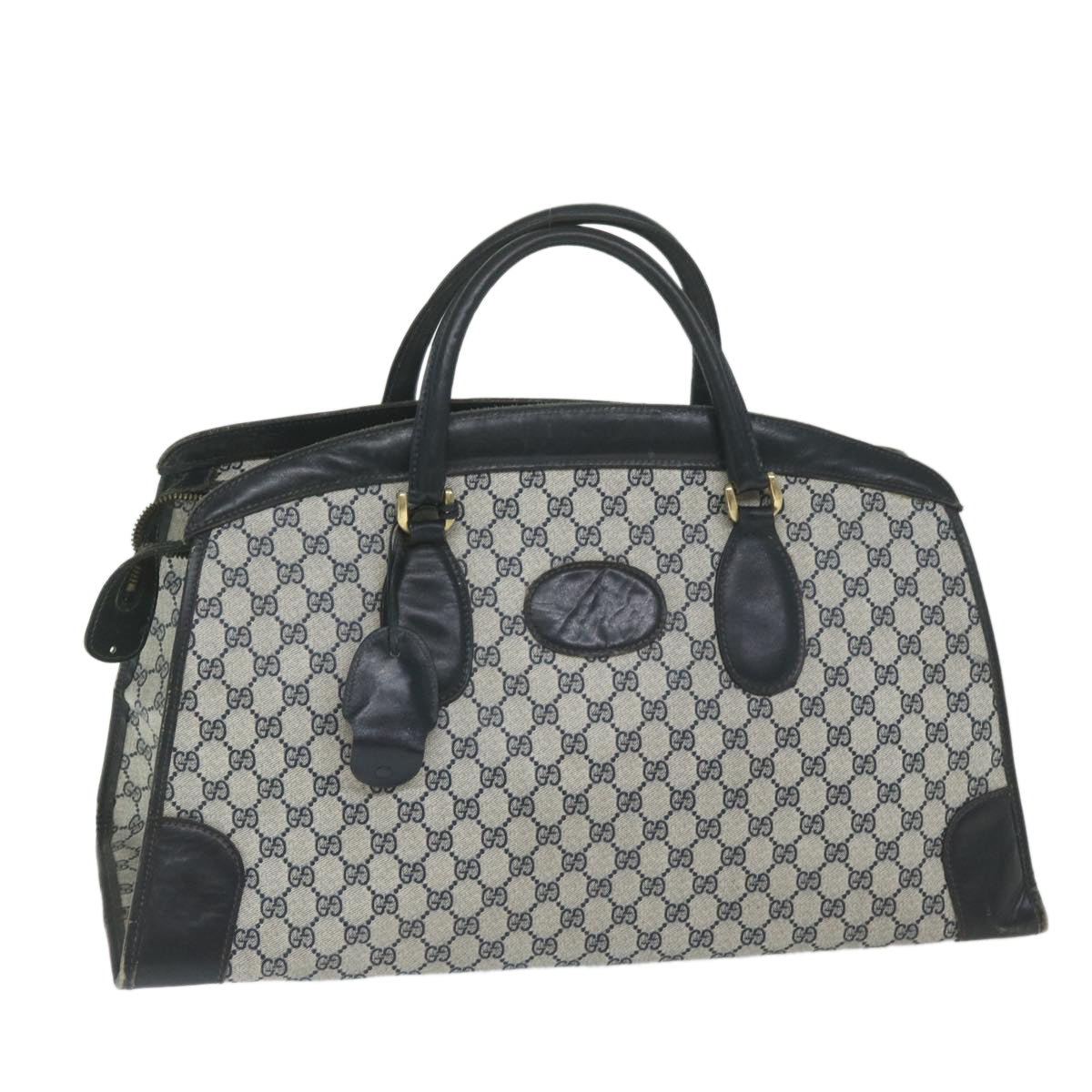 GUCCI GG Supreme Boston Bag PVC Leather Navy ar10943