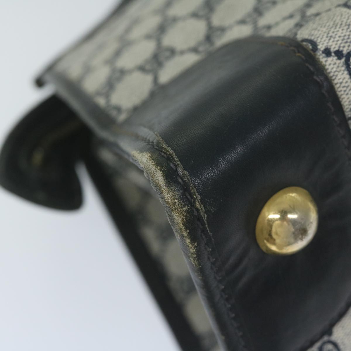 GUCCI GG Supreme Boston Bag PVC Leather Navy ar10943