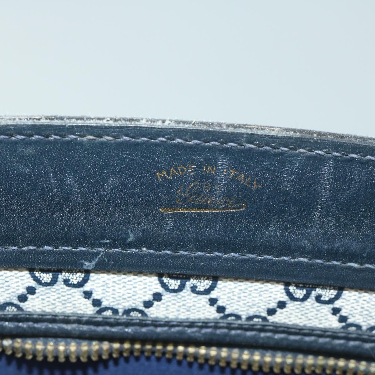 GUCCI GG Supreme Boston Bag PVC Leather Navy ar10943