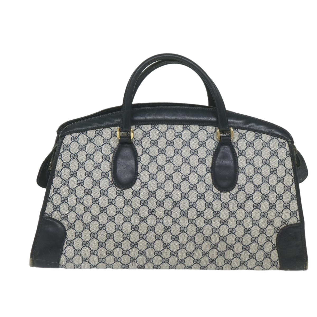 GUCCI GG Supreme Boston Bag PVC Leather Navy ar10943