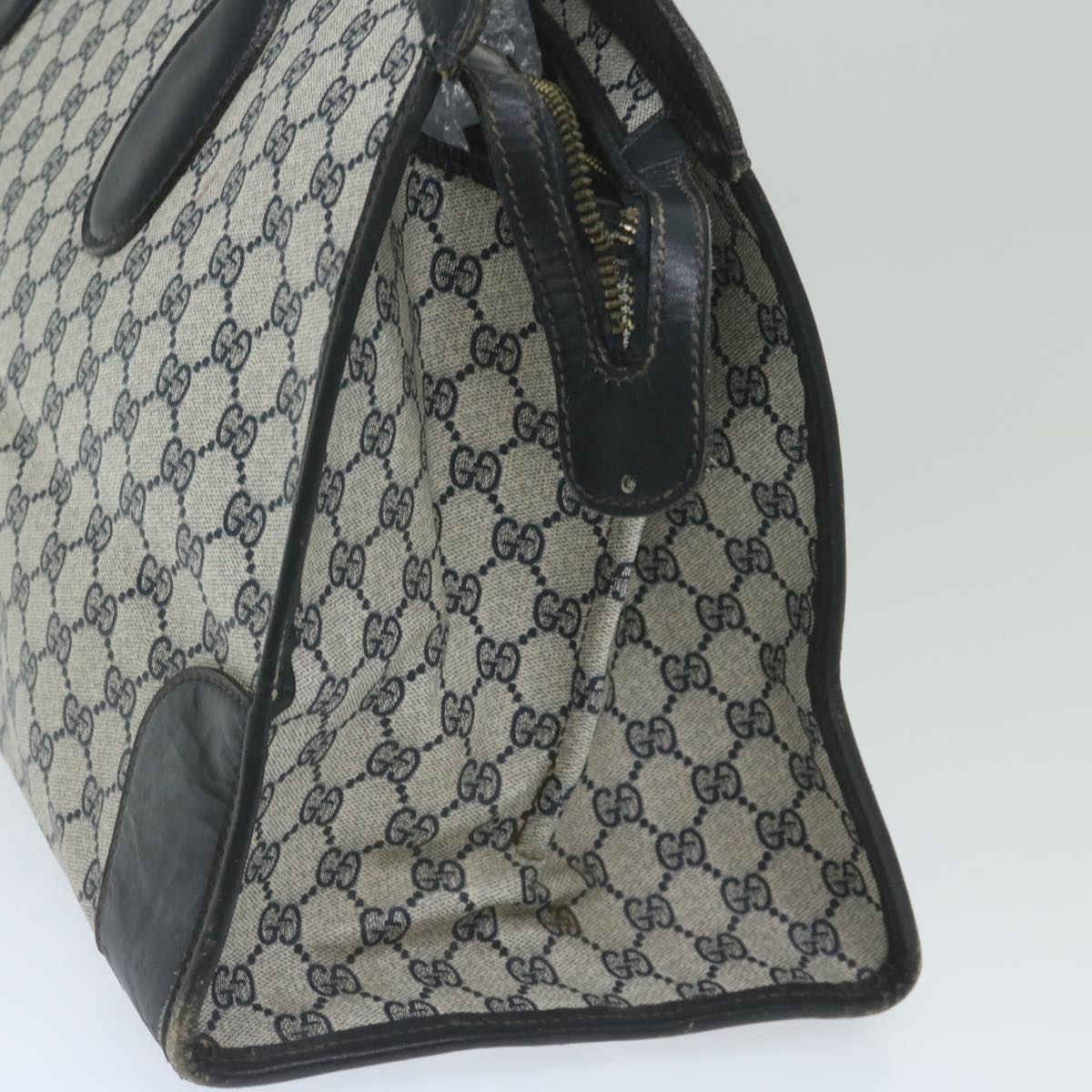 GUCCI GG Supreme Boston Bag PVC Leather Navy ar10943
