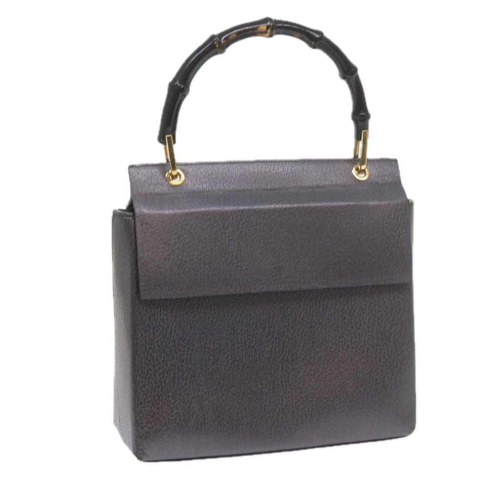 GUCCI Bamboo Hand Bag Leather Gray 001 3444 1887 ar10952B